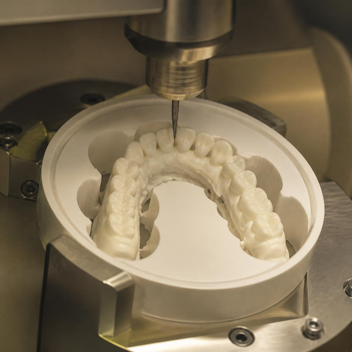 Fresagem de um arco de zircônia no laboratório
